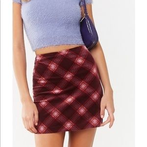 Forever21 plaid skirt - burgundy